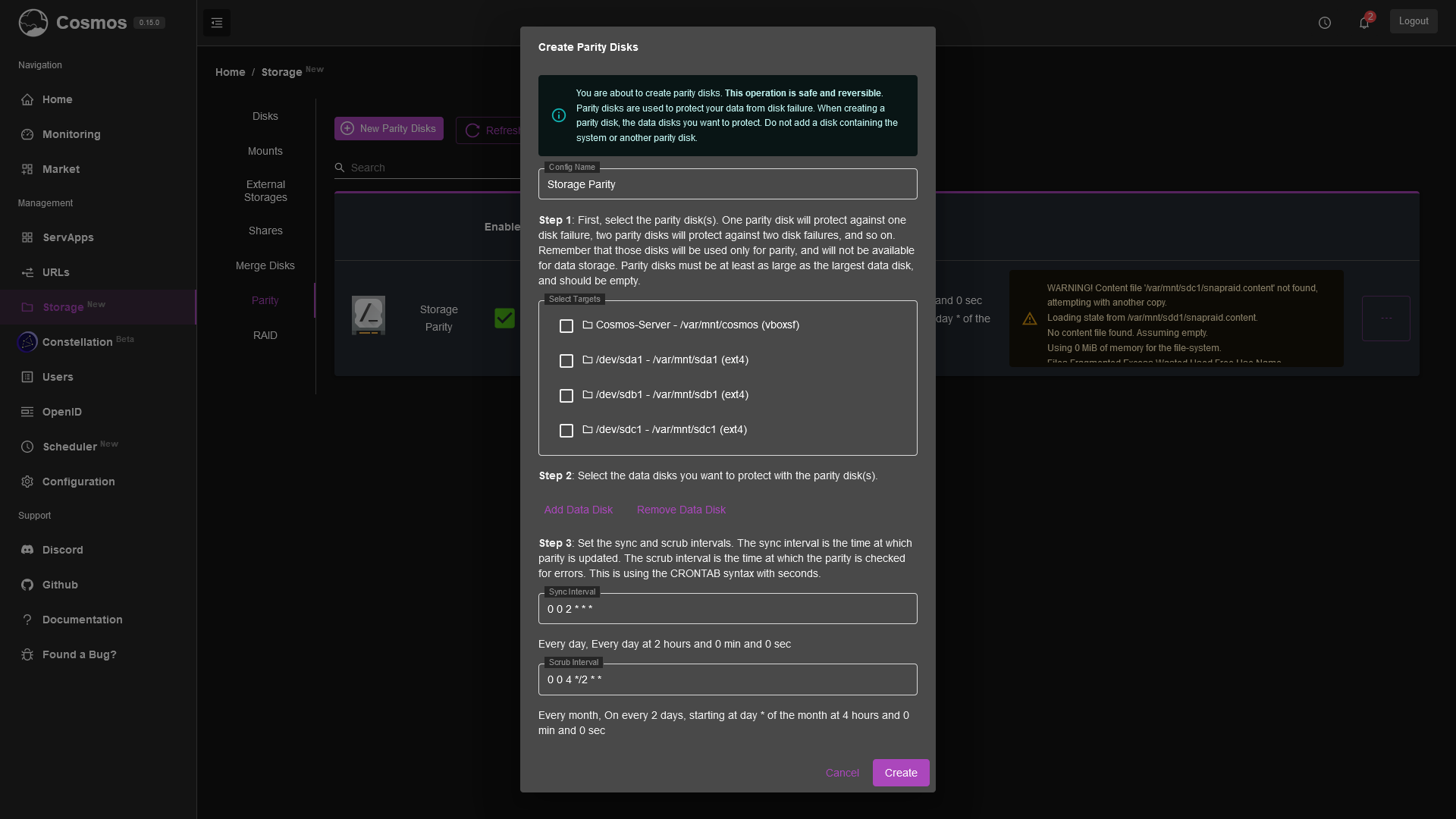 Parity Setup